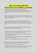 MEF CECP Exam UPDATED  QUESTIONS AND CORRECT ANSWERS