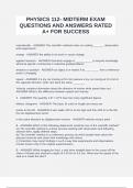 PHY112 RIO SALADO MIDTERM EXAM BUNDLE &lpar;COMPLETE PACKAGE DEAL&rpar;QUESTIONS AND ANSWERS RATED A&plus; FOR SUCCESS