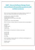 D487 - Secure Software Design Exam &lpar;actual Exam&rpar; All possible questions with verified solutions 