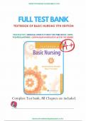 Test Bank For Textbook of Basic Nursing 11th Edition by Caroline Bunker Rosdahl&semi; Mary T&period; Kowalski&comma; Chapter 1-103ISBN-ISBN- A&plus; guide&period;&comma;&period;pdf