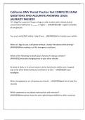 California DMV Permit Practice Test COMPLETE EXAM QUESTIONS AND ACCURATE ANSWERS &lpar;2025&rpar; &vert;ALREADY PASSED&excl;&excl;