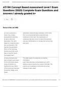 ATI RN Concept Based Assessment Level 1 Exam Questions &lpar;2025&rpar; Complete Exam Questions and Answers &vert; already graded A&plus;
