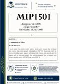 MIP1501 Assignment 4 &lpar;QUALITY ANSWERS&rpar; 2026