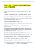 RADT 102 &ndash; FINAL EXAM QUESTIONS AND ANSWERS