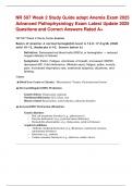 NR 507 Week 2 Study Guide adapt Anemia Exam 2025  Advanced Pathophysiology Exam Latest Update 2025  Questions and Correct Answers Rated A&plus; 
