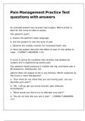 Pain Management Practice Test questions with answers