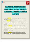 MARYLAND JURISPRUDENCE EXAM CHIRO ACTUAL 2025&sol;2026 QUESTIONS AND 100&percnt; CORRECT ANSWERS