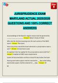 JURISPRUDENCE EXAM MARYLAND ACTUAL 2025&sol;2026 QUESTIONS AND 100&percnt; CORRECT ANSWERS