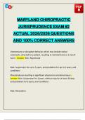 MARYLAND CHIROPRACTIC JURISPRUDENCE EXAM &num;2 ACTUAL 2025&sol;2026 QUESTIONS AND 100&percnt; CORRECT ANSWERS