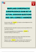 MARYLAND CHIROPRACTIC JURISPRUDENCE EXAM SET &num;3 ACTUAL 2025&sol;2026 QUESTIONS AND 100&percnt; CORRECT ANSWERS