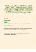 Exam 1&colon; NU 664B &sol; NU664B &lpar;Latest 2025 &sol; 2026 Updates STUDY BUNDLE PACKAGE WITH SOLUTIONS&rpar; Primary Care of Family I &vert; Questions & Answers &vert; Grade A &vert; 100&percnt; Correct &lpar;Verified Solutions&rpar; - Regis