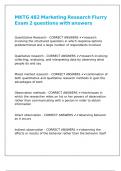 MKTG 482 Marketing Research Flurry Exam 2 questions with answers
