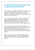 La Tech MKTG 482 Flurry Exam 1 Chp 1-5 questions with answers&period;