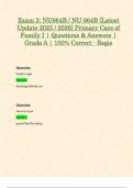 Exam 2&colon; NU 664B &sol; NU664B &lpar;Latest 2025 &sol; 2026 Updates STUDY BUNDLE PACKAGE WITH SOLUTIONS&rpar; Primary Care of Family I &vert; Questions & Answers &vert; Grade A &vert; 100&percnt; Correct &lpar;Verified Solutions&rpar; - Regis