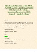 Exam 1&comma; Exam 2 & Final Exam&colon; NU 664B &sol; NU664B &lpar;Latest 2025 &sol; 2026 Updates STUDY BUNDLE PACKAGE WITH SOLUTIONS&rpar; Primary Care of Family I &vert; Questions & Answers &vert; Grade A &vert; 100&percnt; Correct &lpar;Verified Solutions&rpar; - Regis