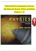 TEST BANK For Fundamentals of Physics 10th Edition By Resnick&comma; Walker and Halliday Chapters 1 - 44