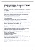PSYC 3402- FINAL EXAM QUESTIONS & ANSWERS&lpar;RATED A&plus;&rpar;