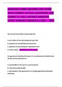 MANUFACTURED HOUSING TEST EXAM WITH CORRECT ACTUAL QUESTIONS AND CORRECTLY WELL DEFINED ANSWERS LATEST ALREADY GRADED A&plus; 2025 &ndash; 2026