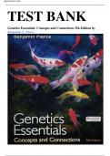 Test Bank For Genetics Essentials&colon; Concepts and Connections Fifth Edition by Benjamin Pierce&vert;&vert;ISBN&colon;9781319244927