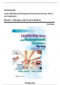 Test Bank&colon; Leadership Roles & Management Functions in Nursing&comma; 9th Ed&period; &lpar;Marquis & Huston&rpar;
