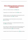 WGU C168 Exam Questions and Answers  Verified by Experts 