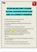 CFCM ONLINE PREP COURSE ACTUAL 2025&sol;2026 QUESTIONS AND 10&percnt; CORRECT ANSWERS