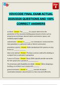 VDV&sol;CODE FINAL EXAM ACTUAL 2025&sol;2026 QUESTIONS AND 100&percnt; CORRECT ANSWERS