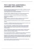 PSYC 3402 FINAL QUESTIONS & ANSWERS 100&percnt; CORRECT&excl;&excl;