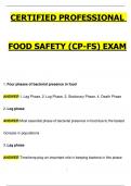 Certified Professional Food Safety &lpar;CP-FS&rpar; Exam 100&percnt; Solvedwith all questions answered correct