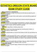 Esthetics Oregon State Board Exam Study Guide with all questions