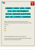 LESSON 1 VOICE - DATA - VIDEO &lpar;VDV&rpar; TEST INSTRUMENTS ACTUAL 2025&sol;2026 QUESTIONS AND 100&percnt; CORRECT ANSWERS