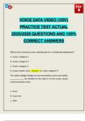 VOICE DATA VIDEO &lpar;VDV&rpar; PRACTICE TEST ACTUAL 2025&sol;2026 QUESTIONS AND 100&percnt; CORRECT ANSWERS