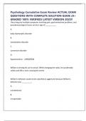 Psychology Cumulative Exam Review ACTUAL EXAM QUESTIONS WITH COMPLETE SOLUTION GUIDE &lpar;A&plus; GRADED 100&percnt; VERIFIED&rpar; LATEST VERSION 2025&excl;&excl;