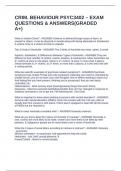 CRIM&period; BEHAVIOUR PSYC3402 &ndash; EXAM QUESTIONS & ANSWERS&lpar;GRADED A&plus;&rpar;