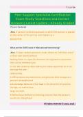 Peer Support Specialist Certification  Exam Study Questions and Correct  Answers&sol; Latest Update &sol; Already Graded 