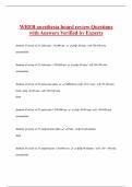 WREB anesthesia board review Questions  with Answers Verified by Experts 