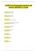 CNOR Exam Preparation &ndash; 2024&sol;2025 Questions & Correct Answers &lpar;Graded A&plus;
