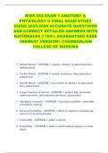 BIOS 252 EXAM 1 ANATOMY &  PHYSIOLOGY II FINAL EXAM STUDY  GUIDE 2025&sol;2026 ACCURATE QUESTIONS  AND CORRECT DETAILED ANSWERS WITH  RATIONALES &vert;&vert; 100&percnt; GUARANTEED PASS  <NEWEST VERSION> CHAMBERLAIN  COLLEGE OF NURSING 
