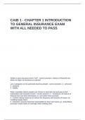 CAIB 1 - Chapter 1 Introduction to General Insurance exam with all needed to pass