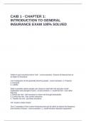 CAIB 1 - Chapter 1 Introduction to General Insurance EXAM 100- solved
