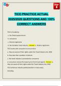 TICO PRACTICE ACTUAL 2025&sol;2026 QUESTIONS AND 100&percnt; CORRECT ANSWERS