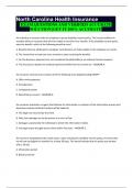 North Carolina Health Insurance EXAM QUESTIONS AND VERIFIED ACCURATE SOLUTION &vert;GET IT 100&percnt; ACCURATE