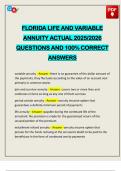 FLORIDA LIFE AND VARIABLE ANNUITY ACTUAL 2025&sol;2026 QUESTIONS AND 100&percnt; CORRECT ANSWERS