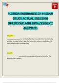 PACKAGE DEAL&colon;&colon;&colon; FLORIDA INSURANCE EXAMS 2025&sol;2026 Q&A 100&percnt; PASS