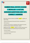 HUMBER REAL ESTATE COURSE 1&colon; MODULES 1-3 ACTUAL 2025&sol;2026 QUESTIONS AND 100&percnt; CORRECT ANSWERS