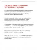 YMCA CPR EXAM 3 QUESTIONS WITH CORRECT ANSWERS&period;