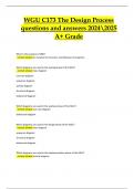 WGU C173 The Design Process &ndash; Exam Questions with 100&percnt; Correct Answers &vert; A 2024