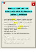NHS 111 EXAM 2 ACTUAL 2025&sol;2026 QUESTIONS AND 100&percnt; CORRECT ANSWERS