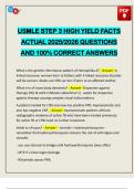 USMLE STEP 3 HIGH YIELD FACTS ACTUAL 2025&sol;2026 QUESTIONS AND 100&percnt; CORRECT ANSWERS