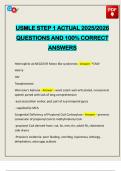 USMLE STEP 1 ACTUAL 2025&sol;2026 QUESTIONS AND 100&percnt; CORRECT ANSWERS